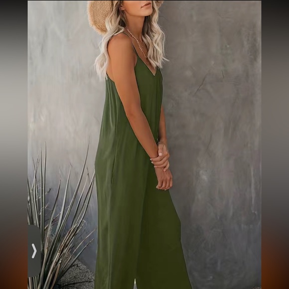 Vintage Romper Long Pants Women Slim Bodycon Long Sleeve Army Green Solid Jumpsuit